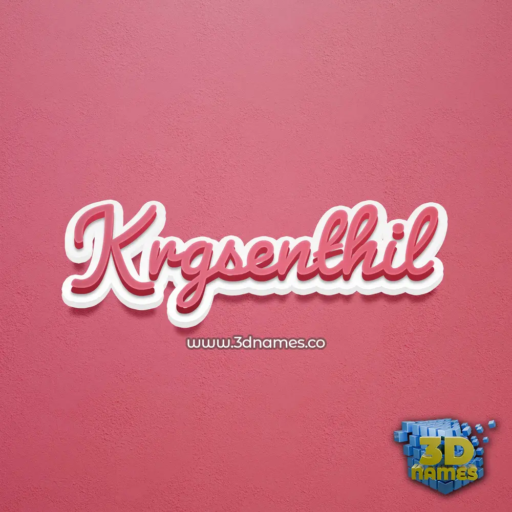krgsenthil in Red Scribble style - 3D name wallpaper