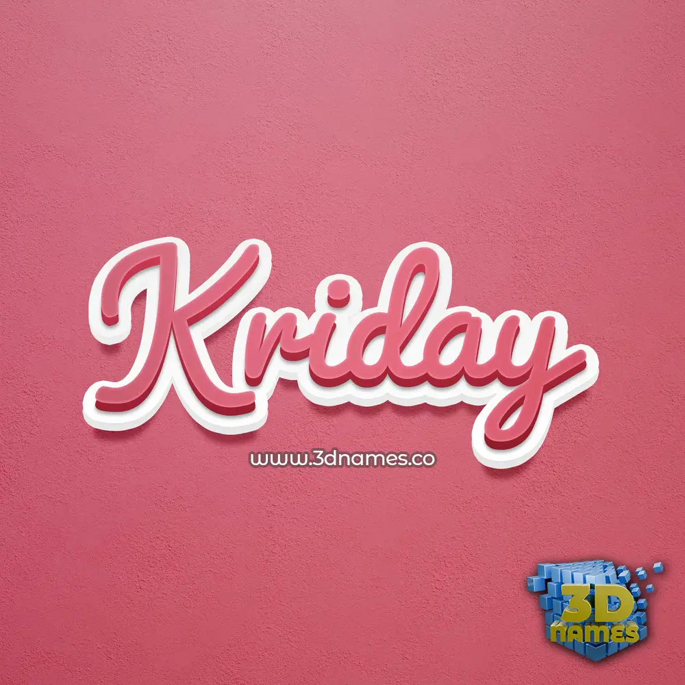 kriday in Red Scribble style - 3D name wallpaper