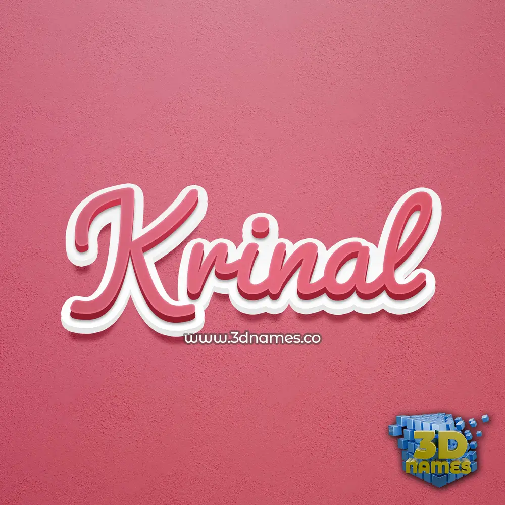 krinal in Red Scribble style - 3D name wallpaper