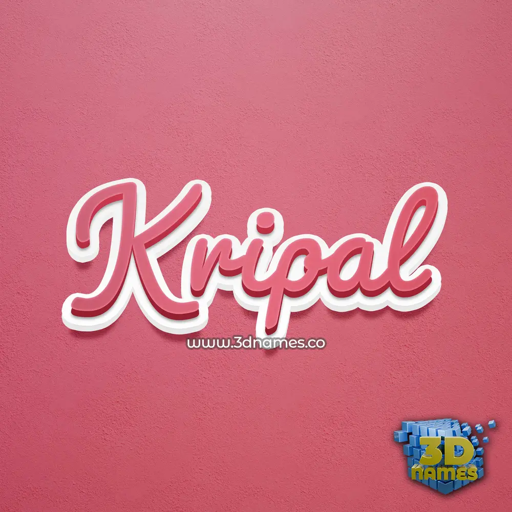kripal in Red Scribble style - 3D name wallpaper