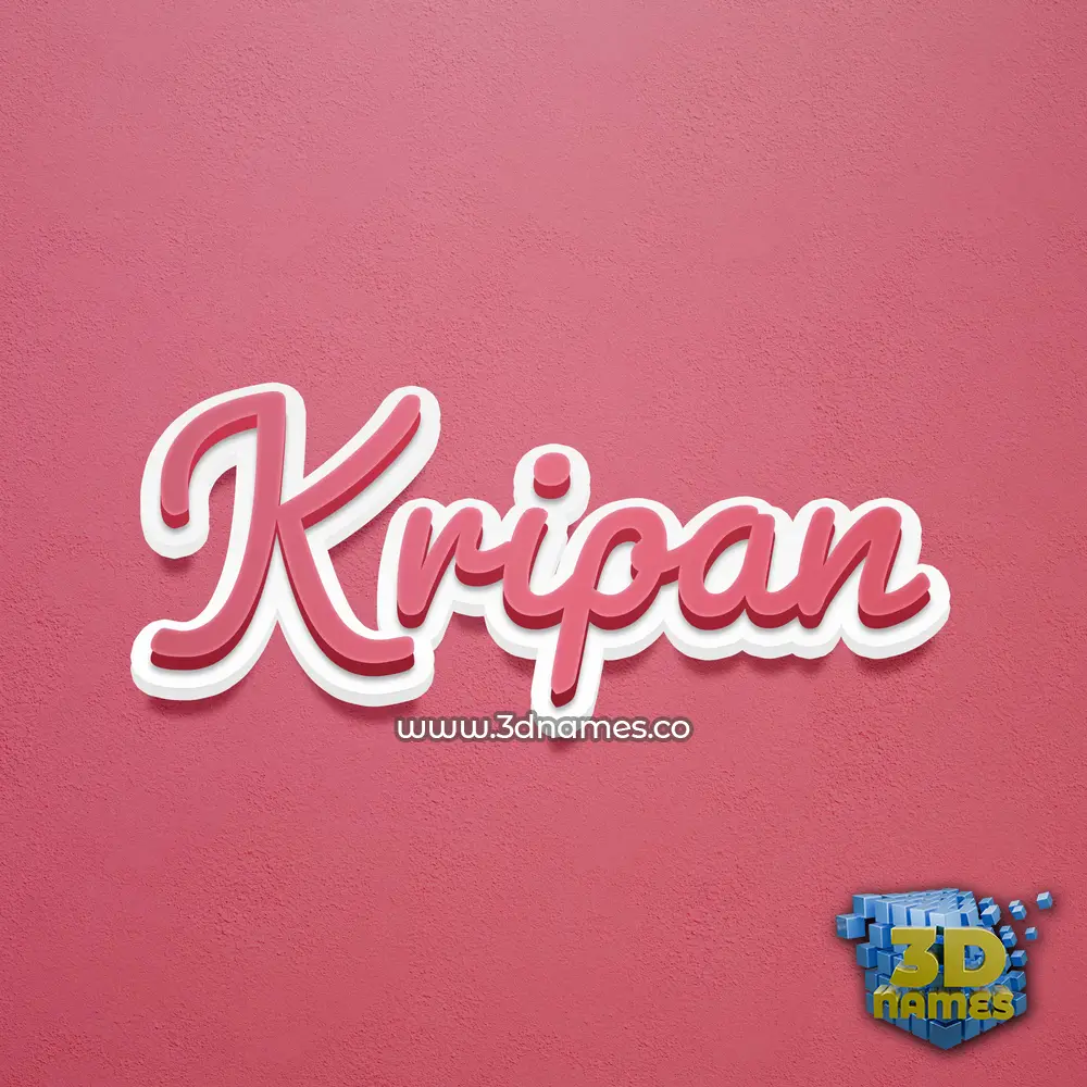 kripan in Red Scribble style - 3D name wallpaper