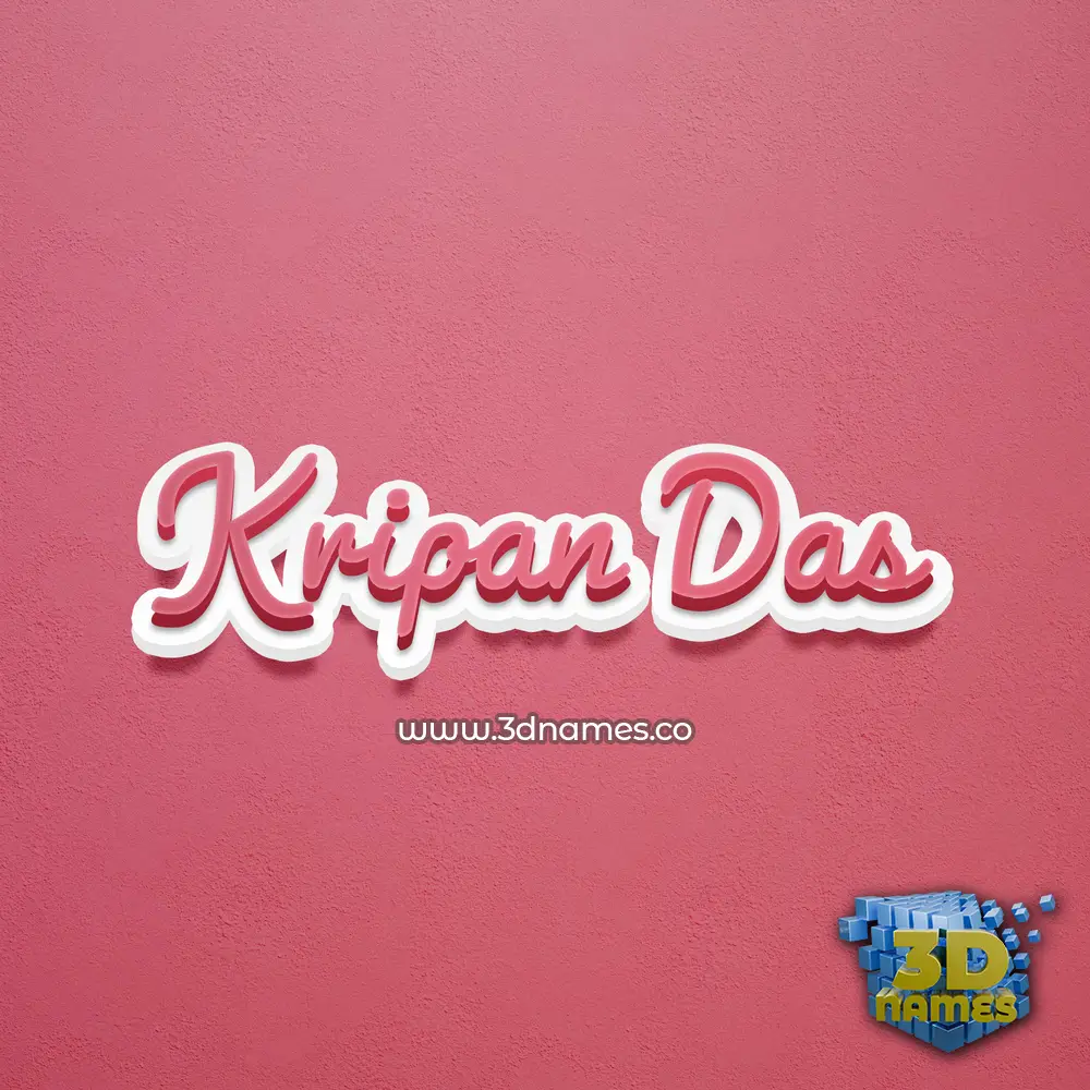 kripan das in Red Scribble style - 3D name wallpaper
