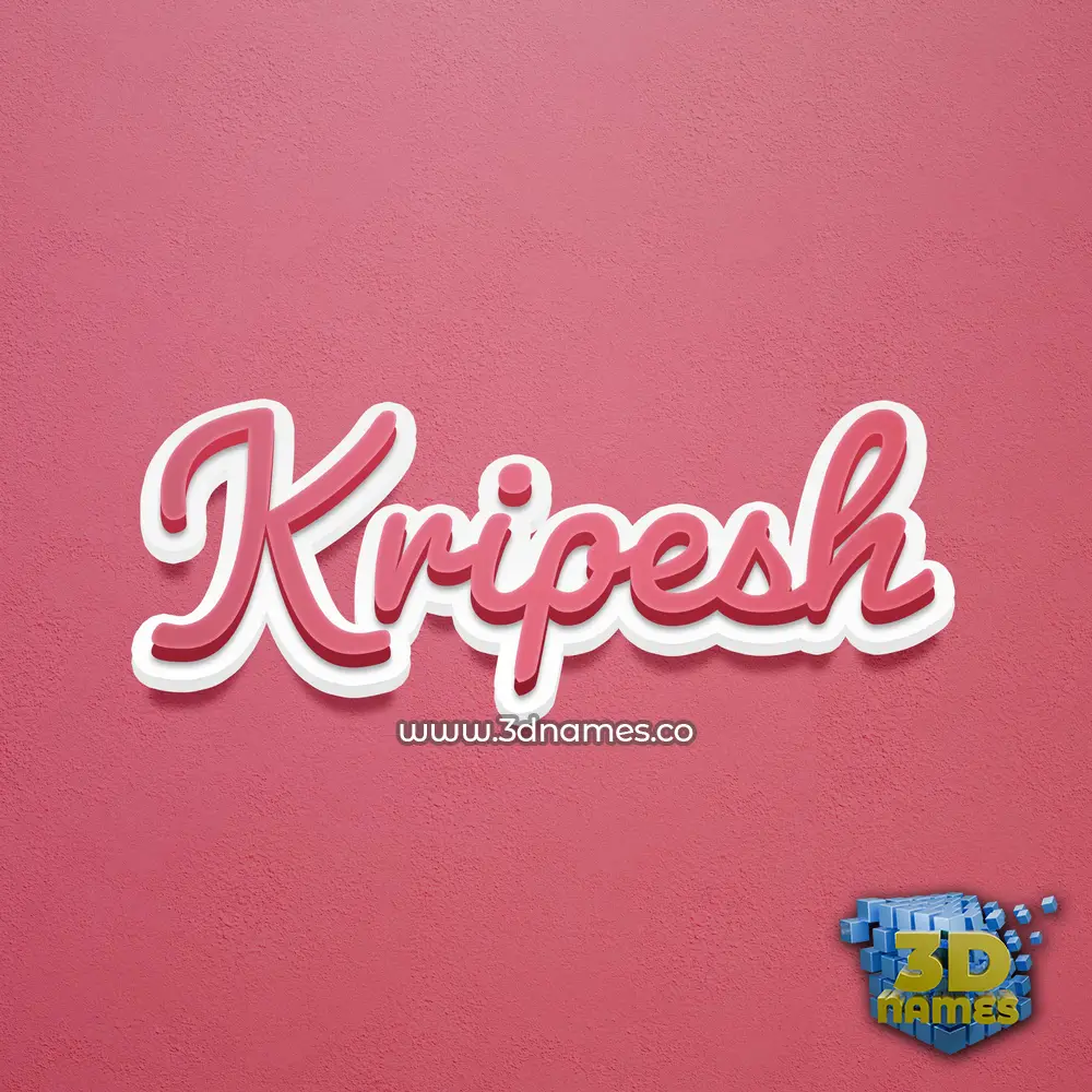 kripesh in Red Scribble style - 3D name wallpaper