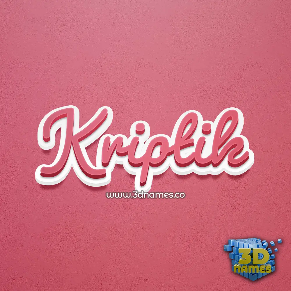 kriptik in Red Scribble style - 3D name wallpaper