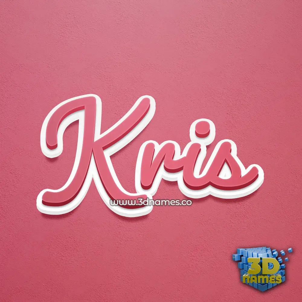 kris in Red Scribble style - 3D name wallpaper
