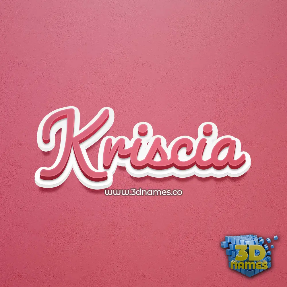 kriscia in Red Scribble style - 3D name wallpaper