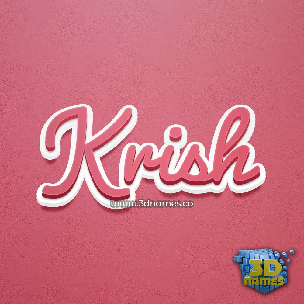 krish in Red Scribble style - 3D name wallpaper