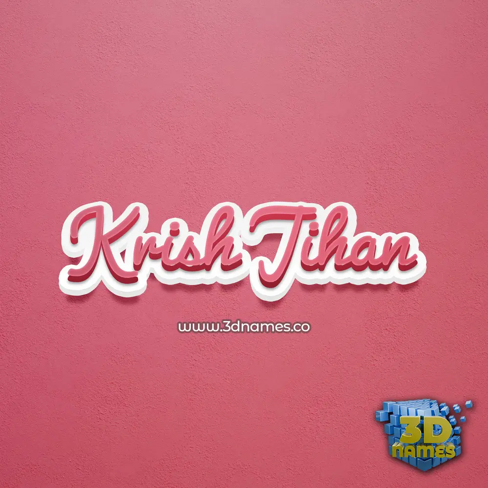 krish jihan in Red Scribble style - 3D name wallpaper
