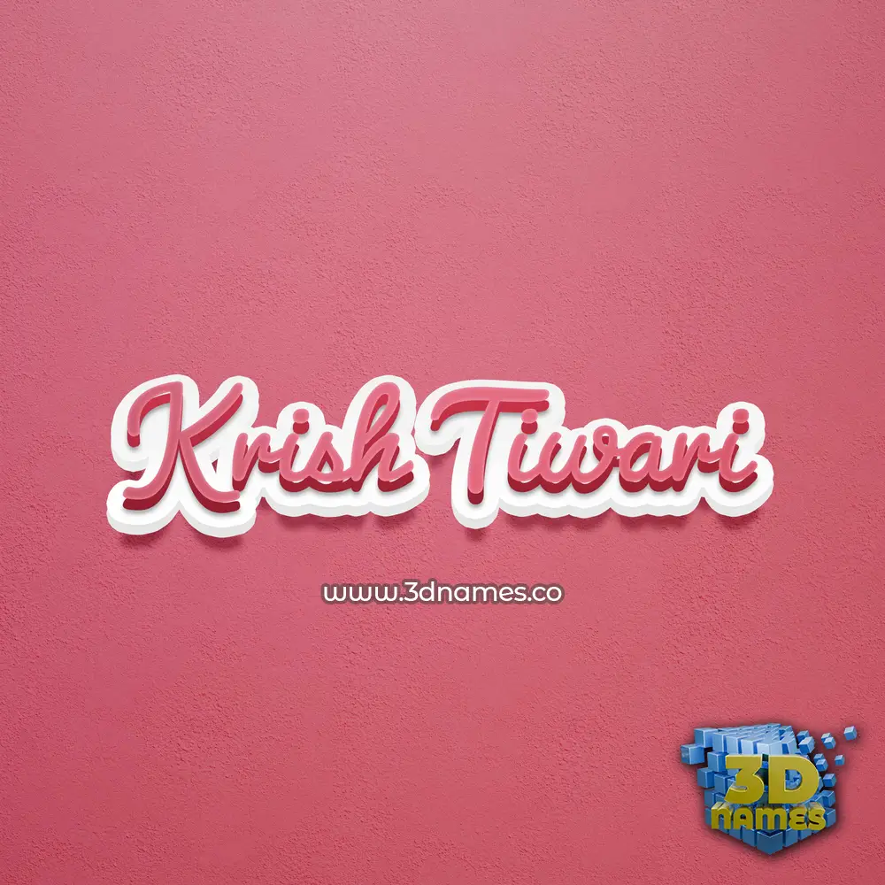 krish tiwari in Red Scribble style - 3D name wallpaper