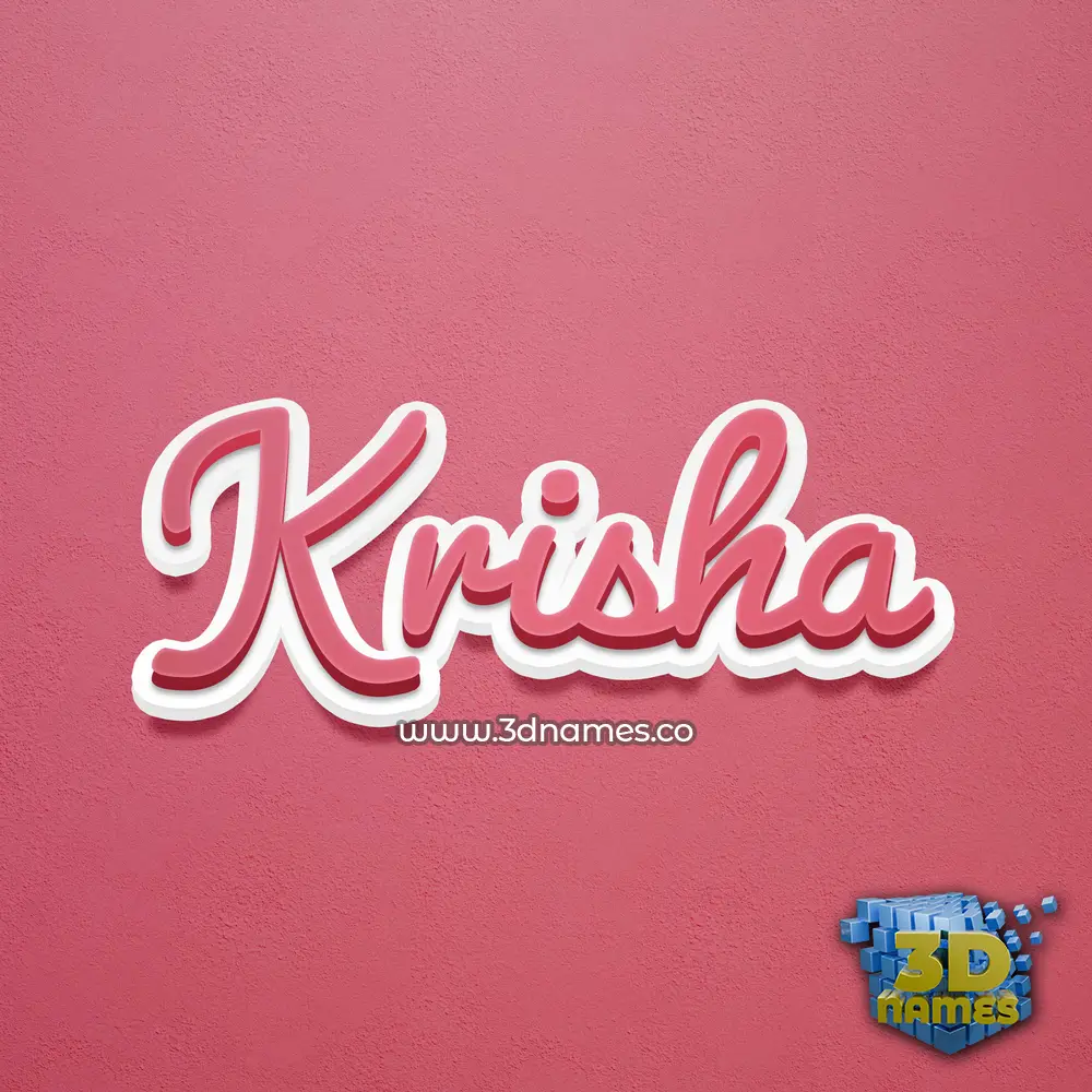 krisha in Red Scribble style - 3D name wallpaper