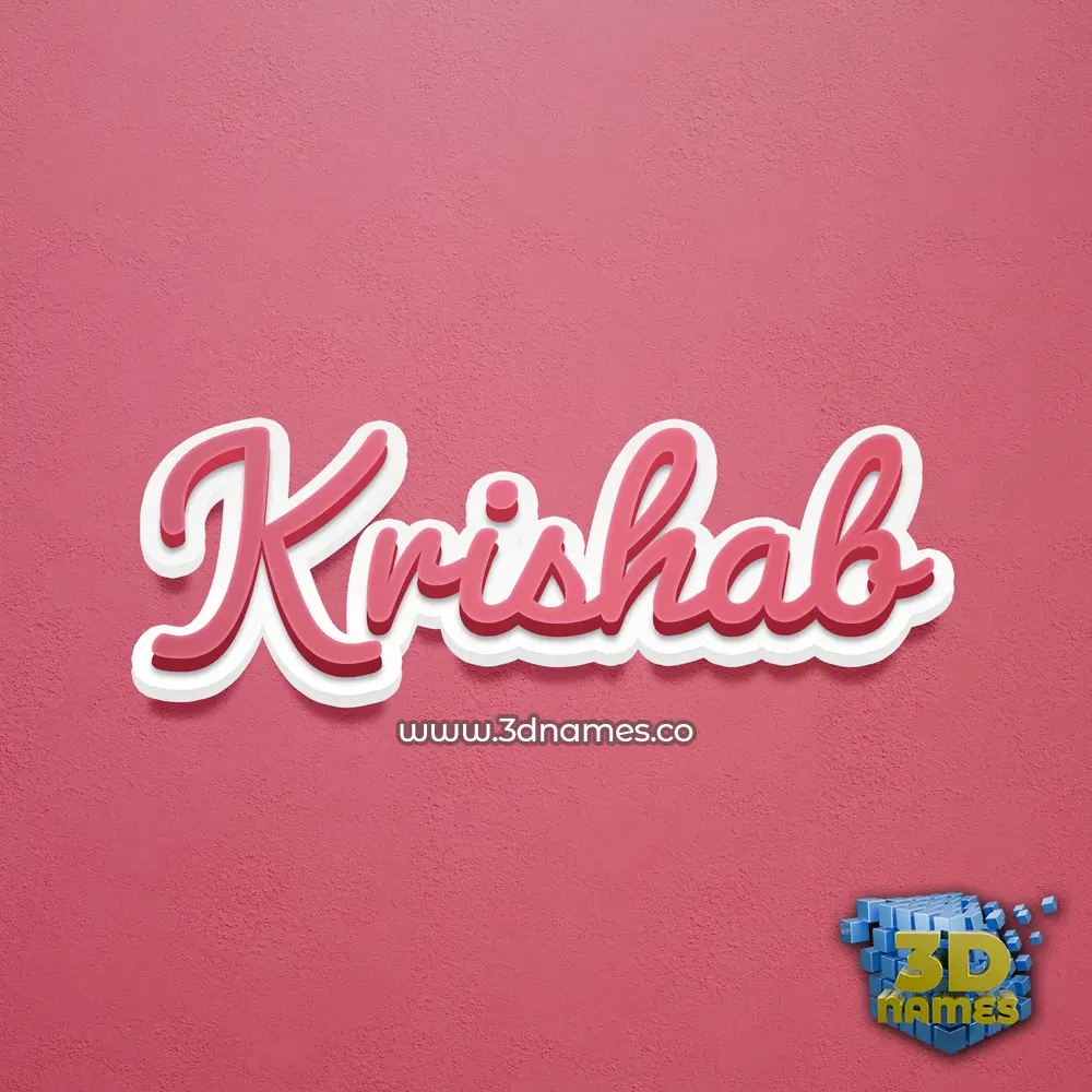 krishab in Red Scribble style - 3D name wallpaper