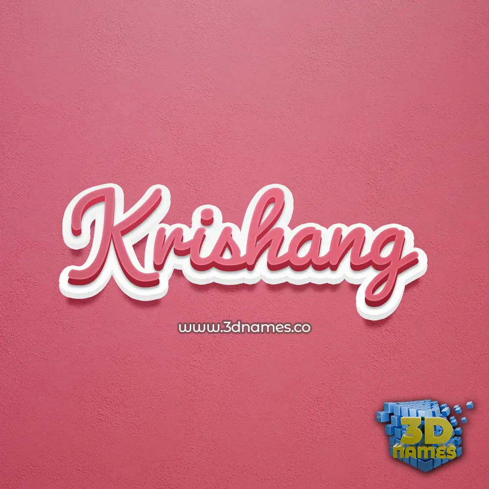 krishang in Red Scribble style - 3D name wallpaper