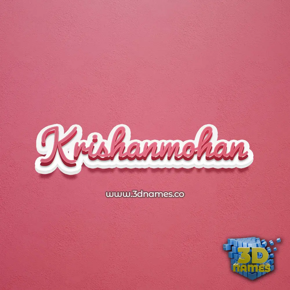 krishanmohan in Red Scribble style - 3D name wallpaper