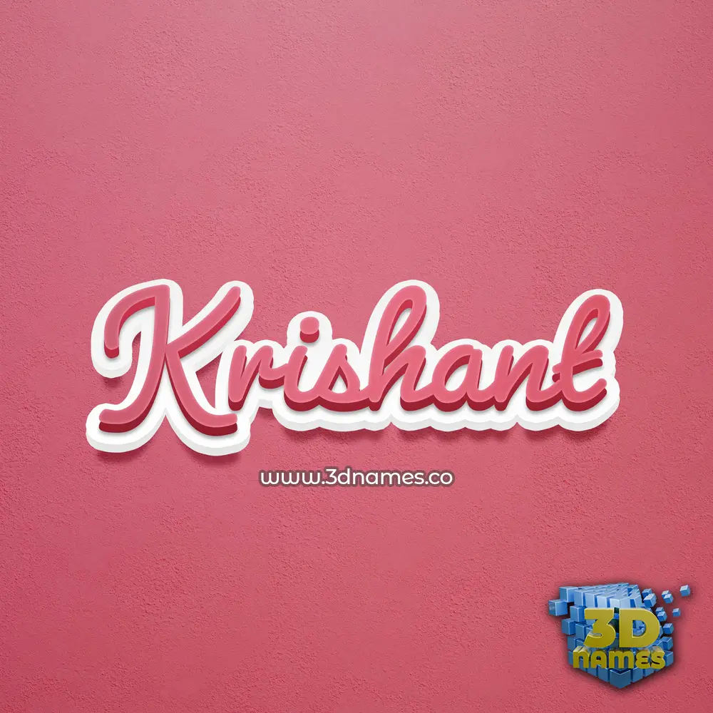 krishant in Red Scribble style - 3D name wallpaper