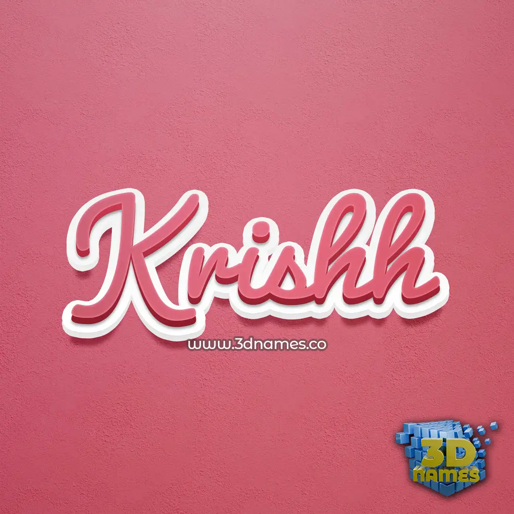 krishh in Red Scribble style - 3D name wallpaper