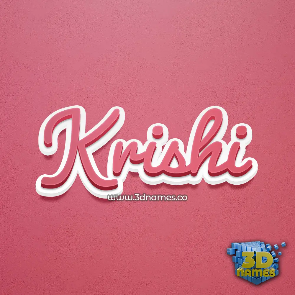 krishi in Red Scribble style - 3D name wallpaper