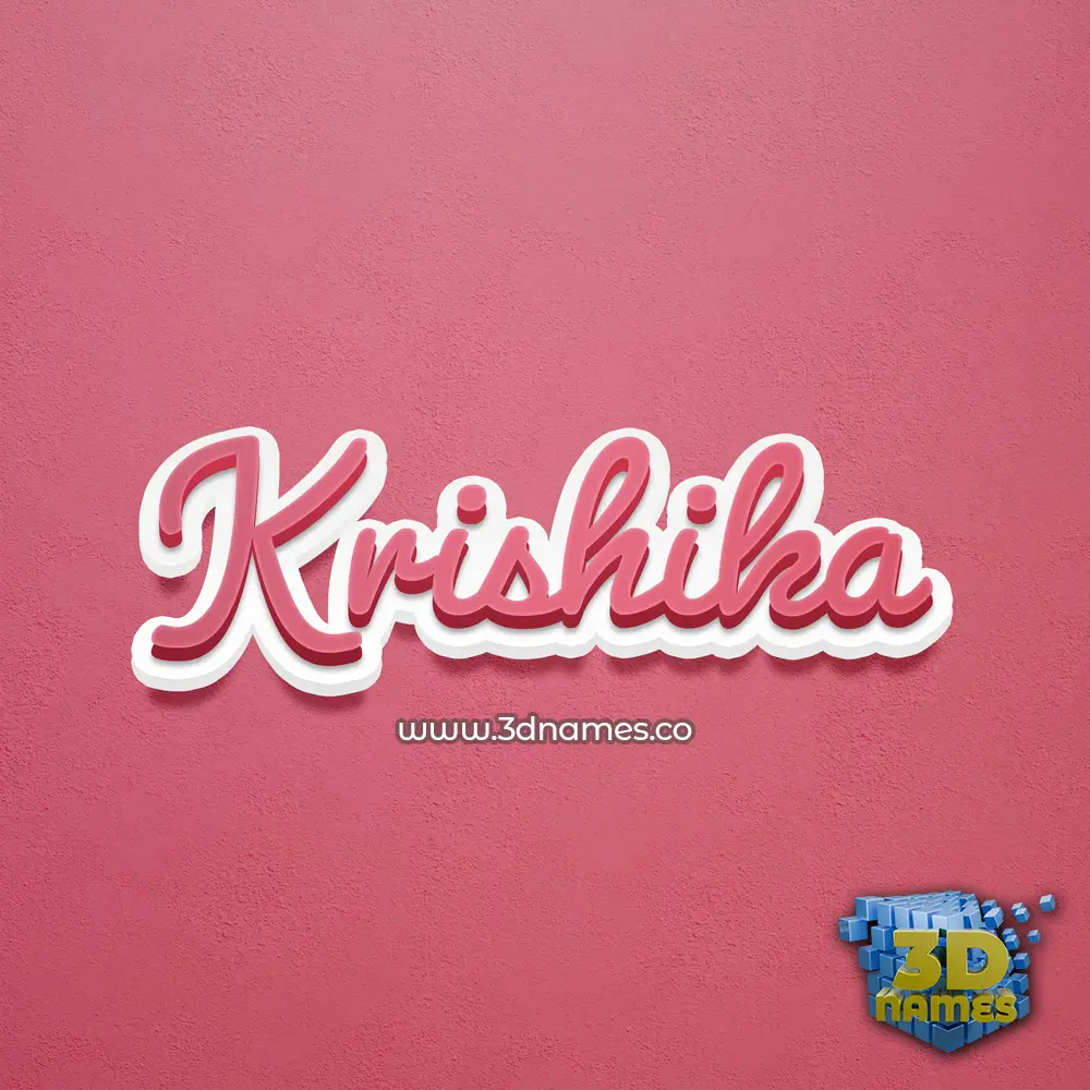 krishika in Red Scribble style - 3D name wallpaper