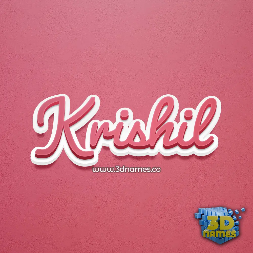 krishil in Red Scribble style - 3D name wallpaper