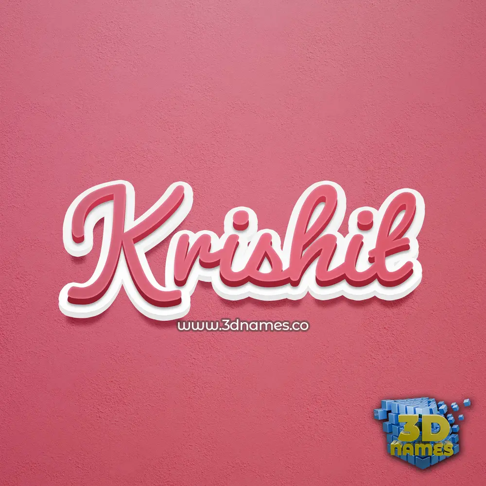 krishit in Red Scribble style - 3D name wallpaper