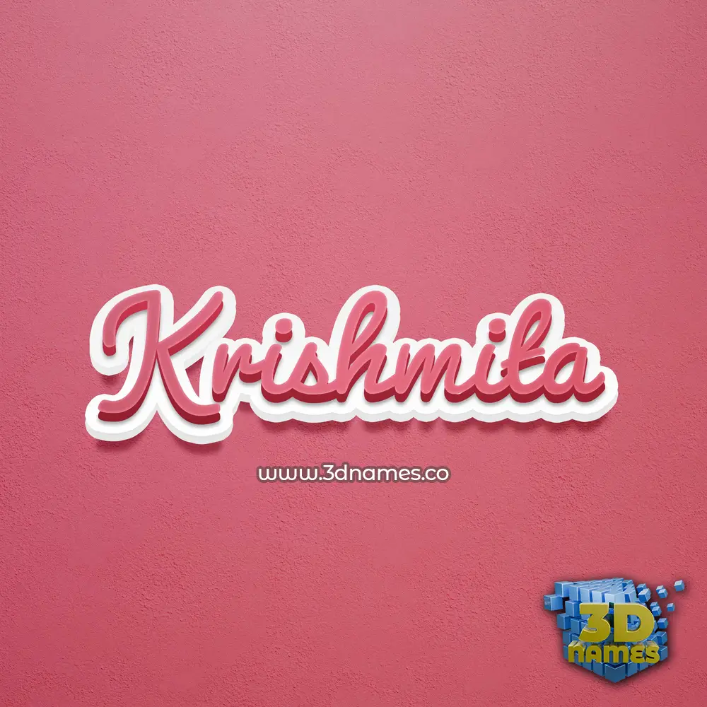 krishmita in Red Scribble style - 3D name wallpaper
