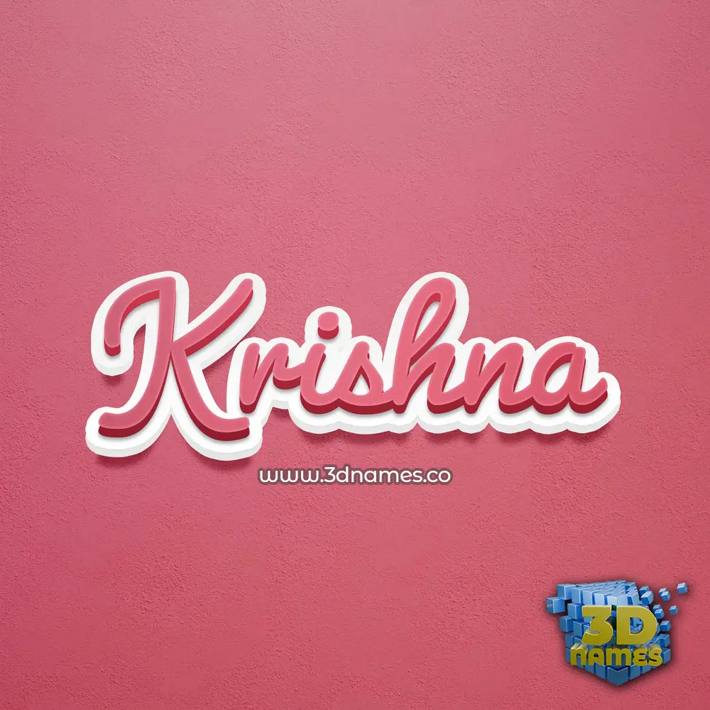 krishna in Red Scribble style - 3D name wallpaper