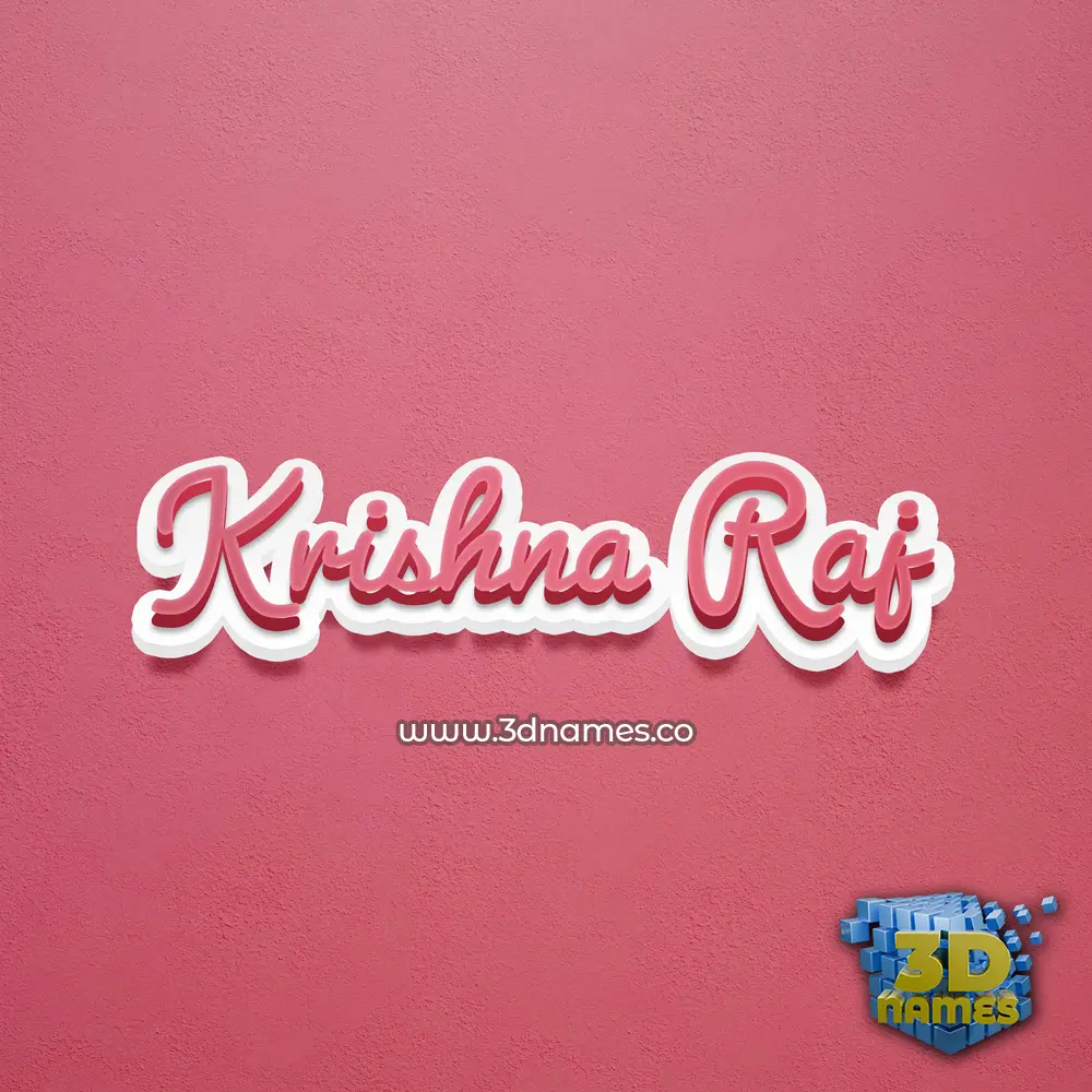 krishna raj in Red Scribble style - 3D name wallpaper
