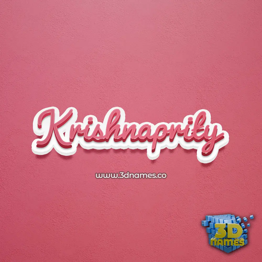krishnaprity in Red Scribble style - 3D name wallpaper
