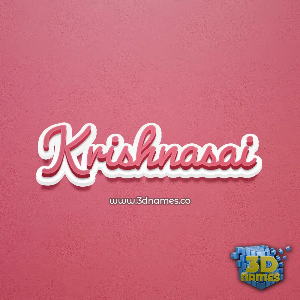 krishnasai in Red Scribble style - 3D name wallpaper