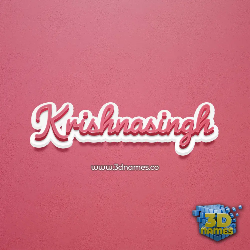 krishnasingh in Red Scribble style - 3D name wallpaper