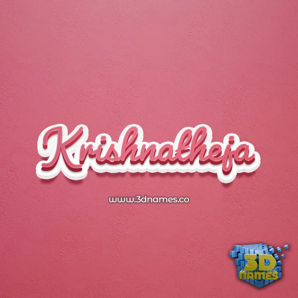 krishnatheja in Red Scribble style - 3D name wallpaper