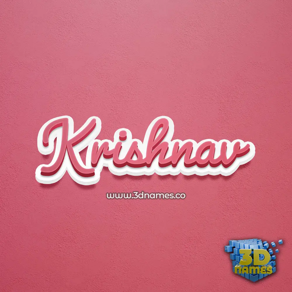 krishnav in Red Scribble style - 3D name wallpaper