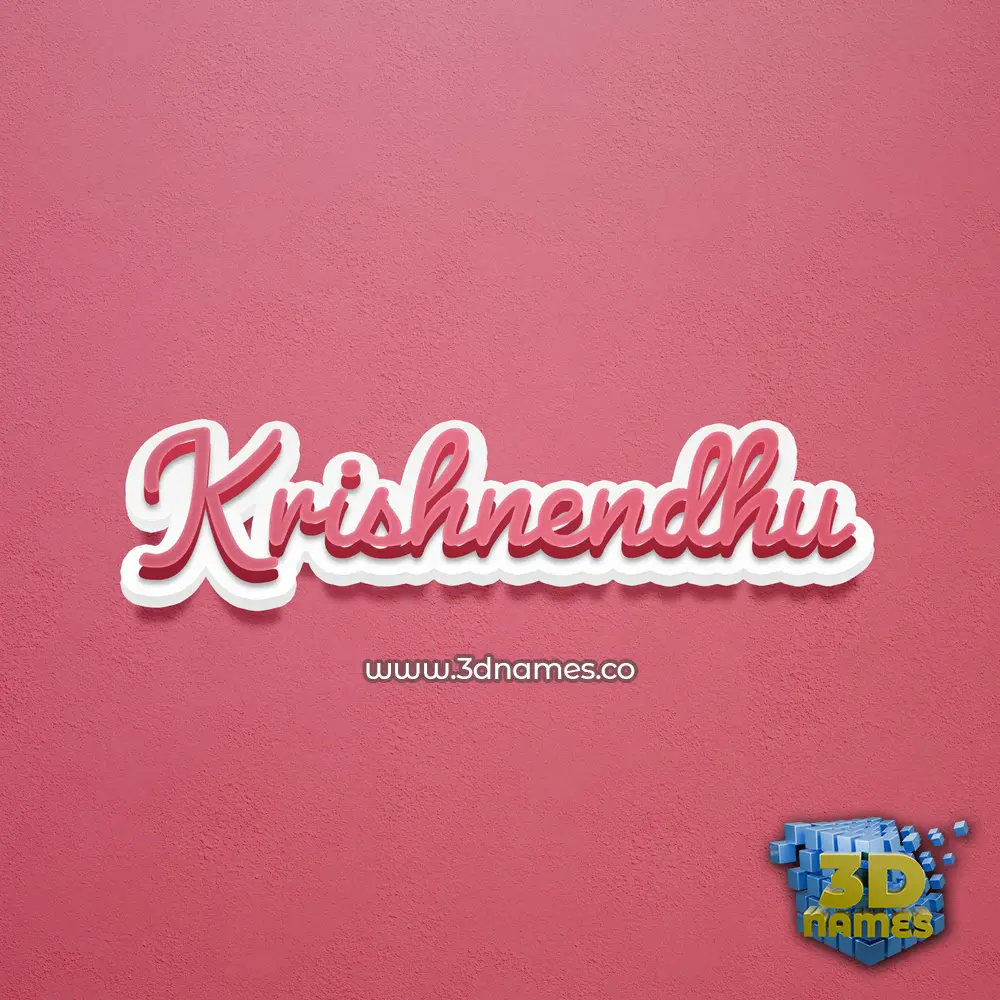 krishnendhu in Red Scribble style - 3D name wallpaper