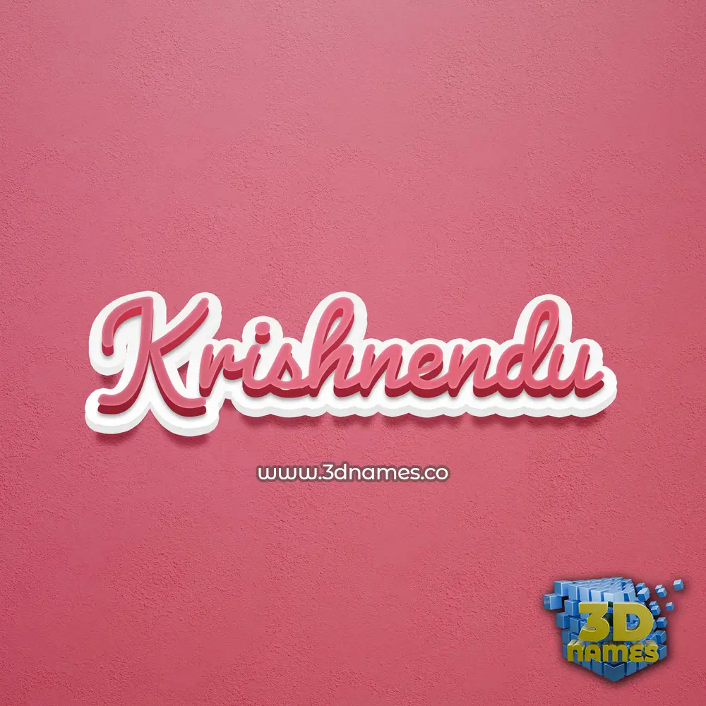 krishnendu in Red Scribble style - 3D name wallpaper