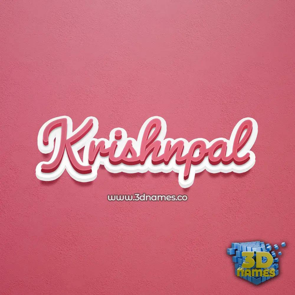 krishnpal in Red Scribble style - 3D name wallpaper