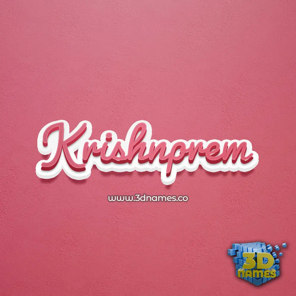 krishnprem in Red Scribble style - 3D name wallpaper