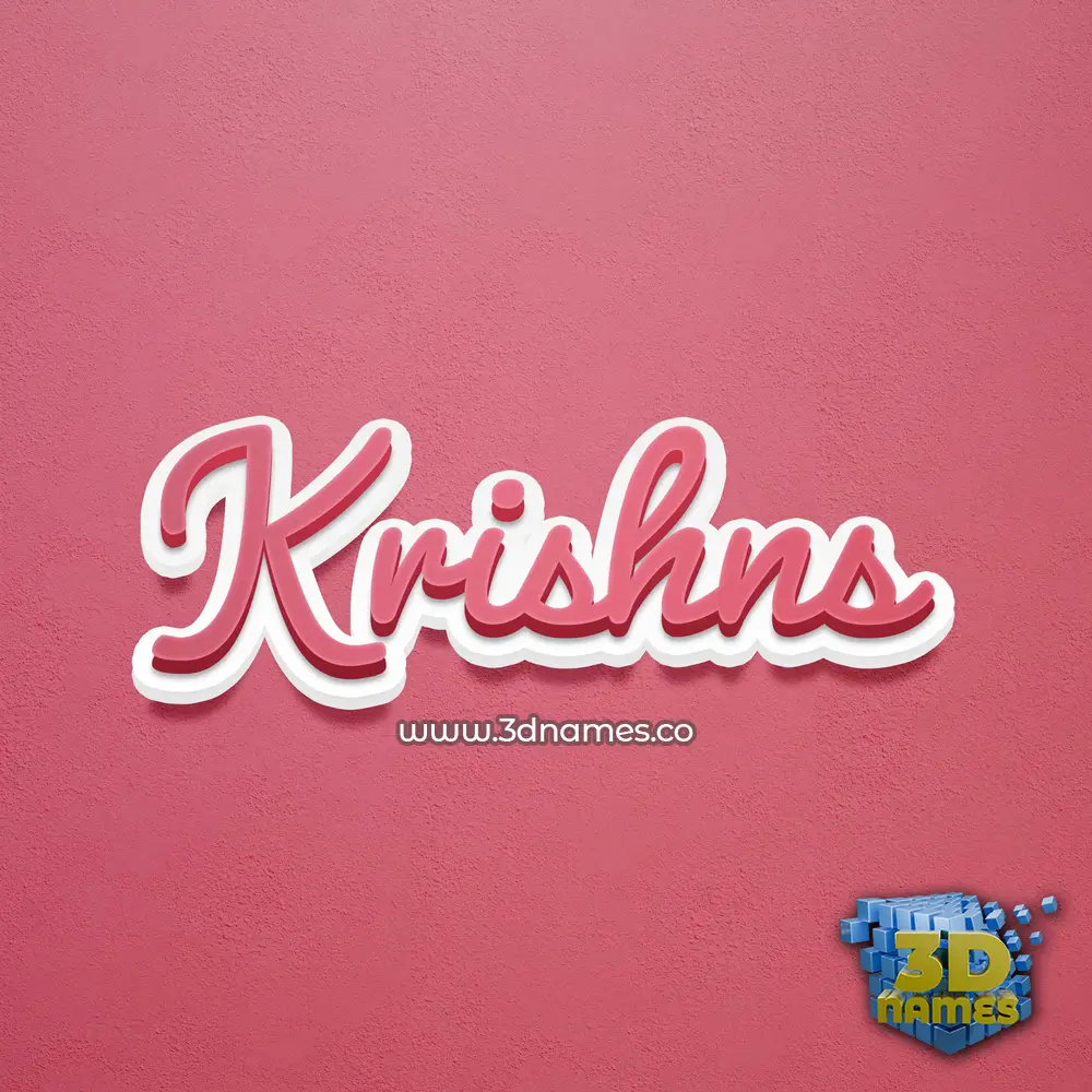 krishns in Red Scribble style - 3D name wallpaper