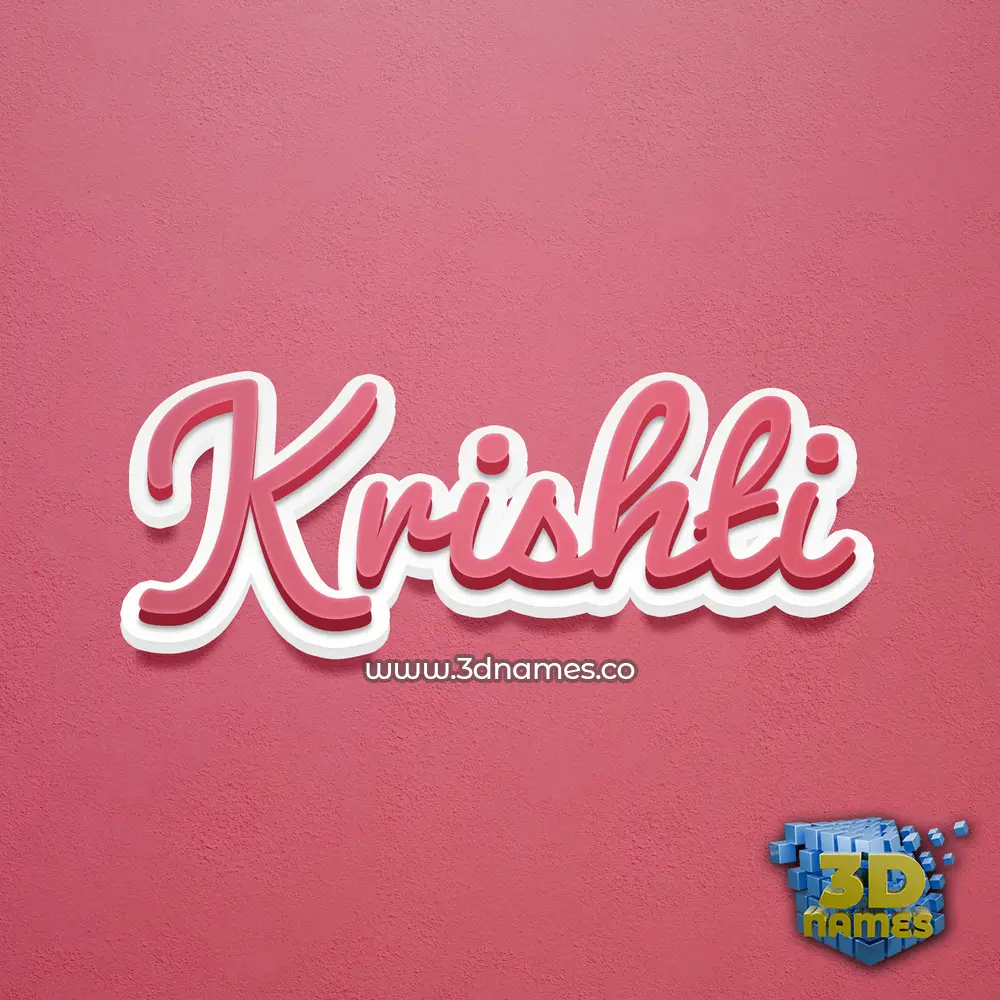 krishti in Red Scribble style - 3D name wallpaper