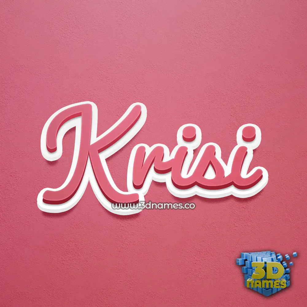 krisi in Red Scribble style - 3D name wallpaper