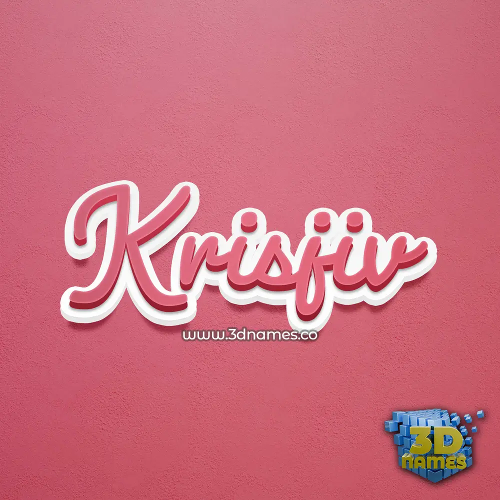 krisjiv in Red Scribble style - 3D name wallpaper