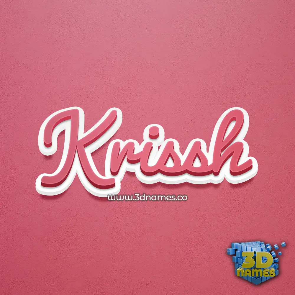 krissh in Red Scribble style - 3D name wallpaper
