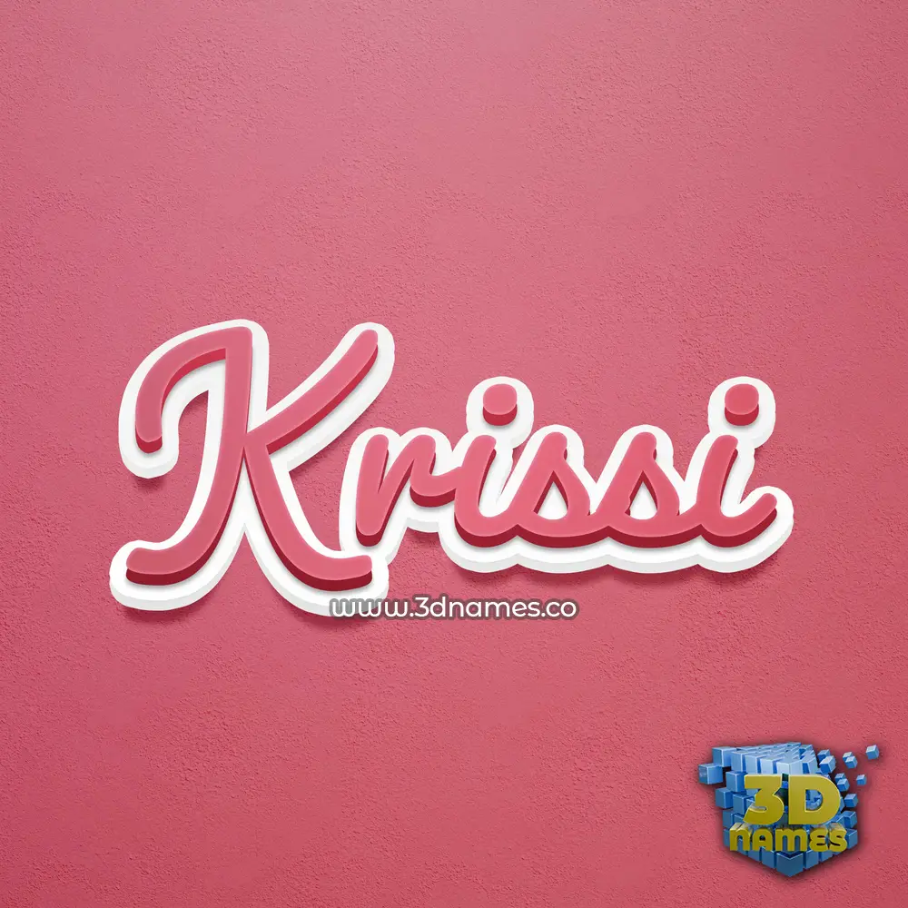 krissi in Red Scribble style - 3D name wallpaper