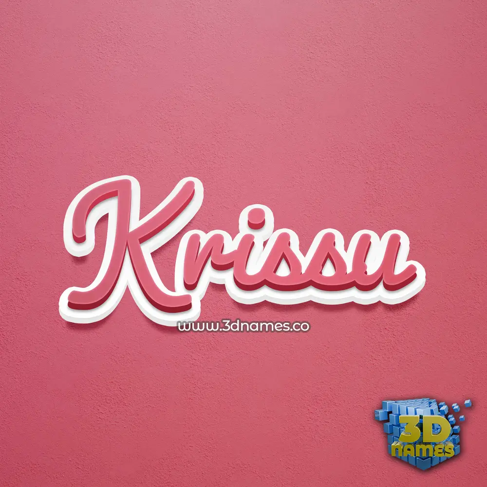 krissu in Red Scribble style - 3D name wallpaper