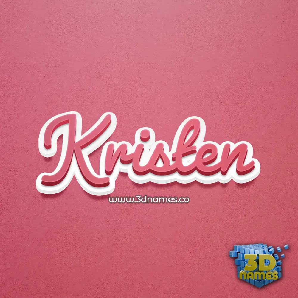kristen in Red Scribble style - 3D name wallpaper