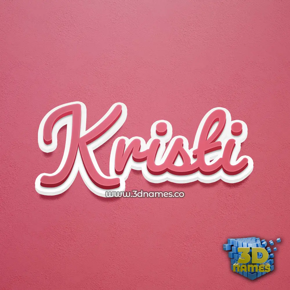 kristi in Red Scribble style - 3D name wallpaper