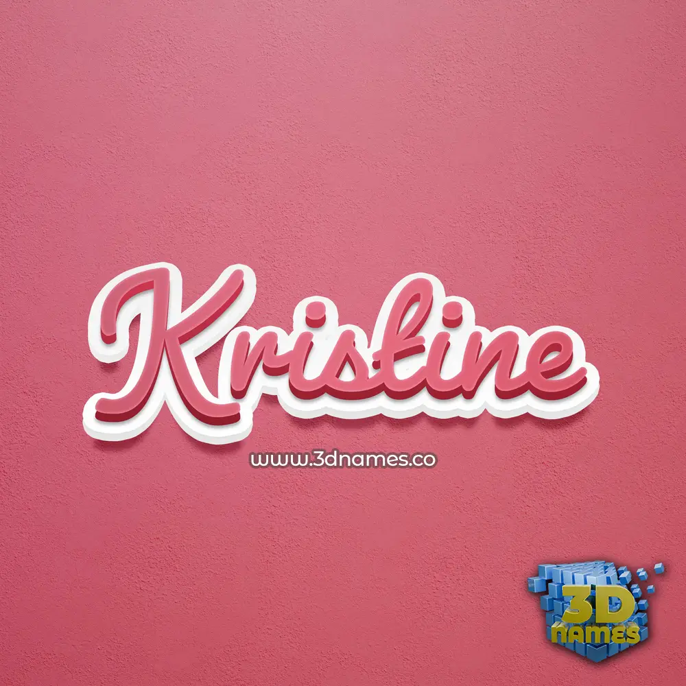 kristine in Red Scribble style - 3D name wallpaper