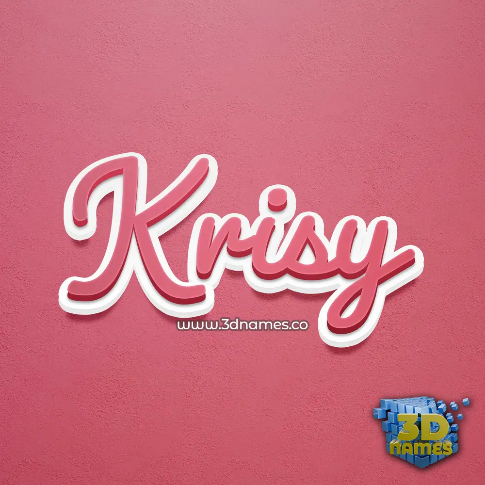 krisy in Red Scribble style - 3D name wallpaper