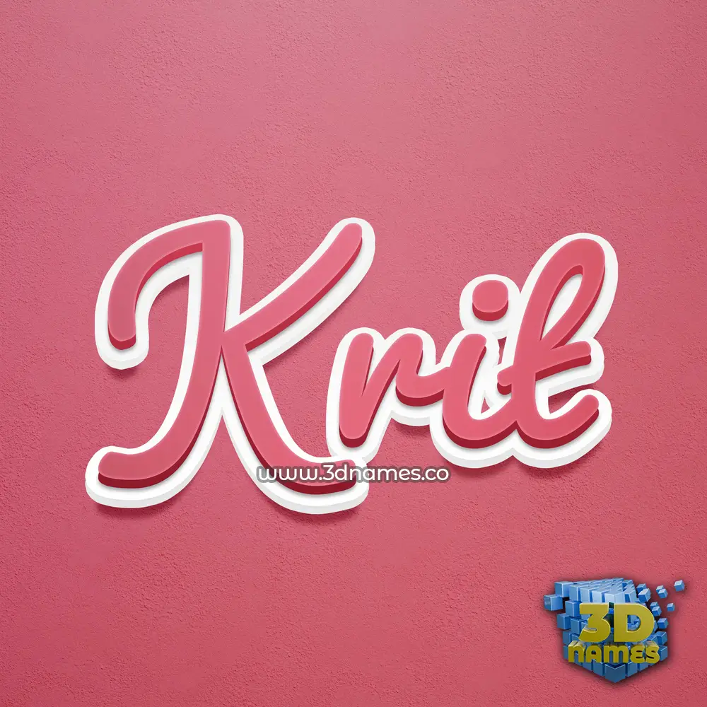 krit in Red Scribble style - 3D name wallpaper
