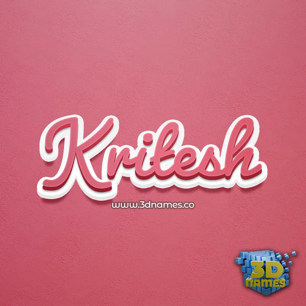 kritesh in Red Scribble style - 3D name wallpaper