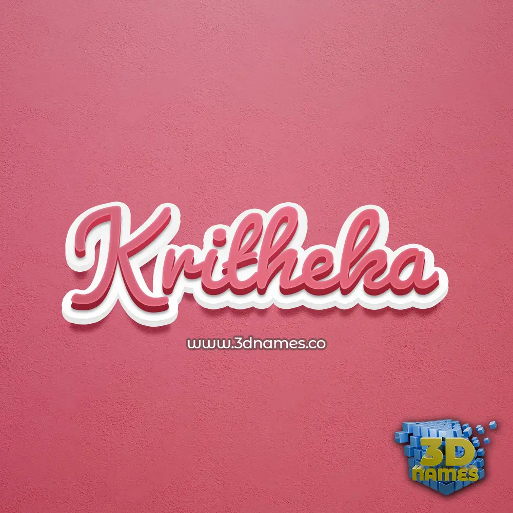 kritheka in Red Scribble style - 3D name wallpaper