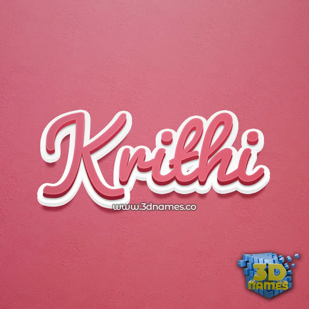 krithi in Red Scribble style - 3D name wallpaper